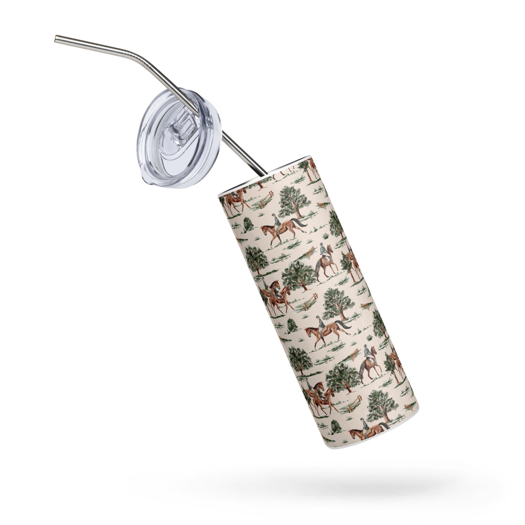 On the Hunt Equestrian Print Stainless Steel Tumbler