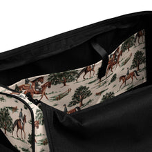 On the Hunt Watercolor Equestrian Print Duffle Bag