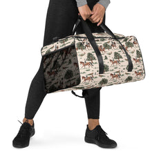 On the Hunt Watercolor Equestrian Print Duffle Bag