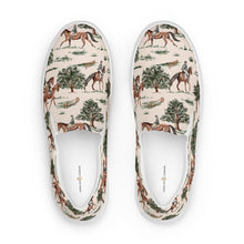 On the Hunt Equestrian Print Canvas Slip On Shoes